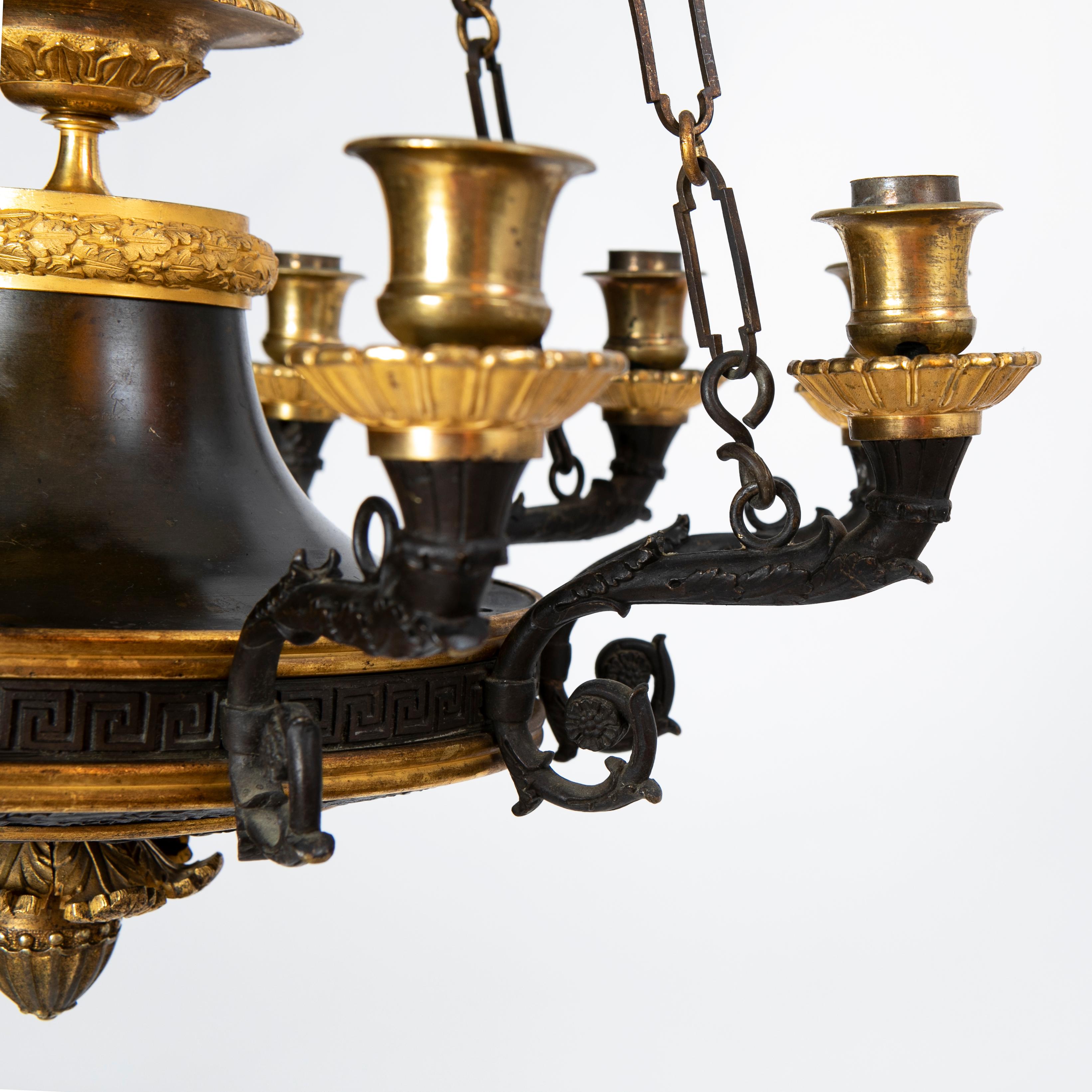 Charles X Bronze and Ormolu Chandelier For Sale 6