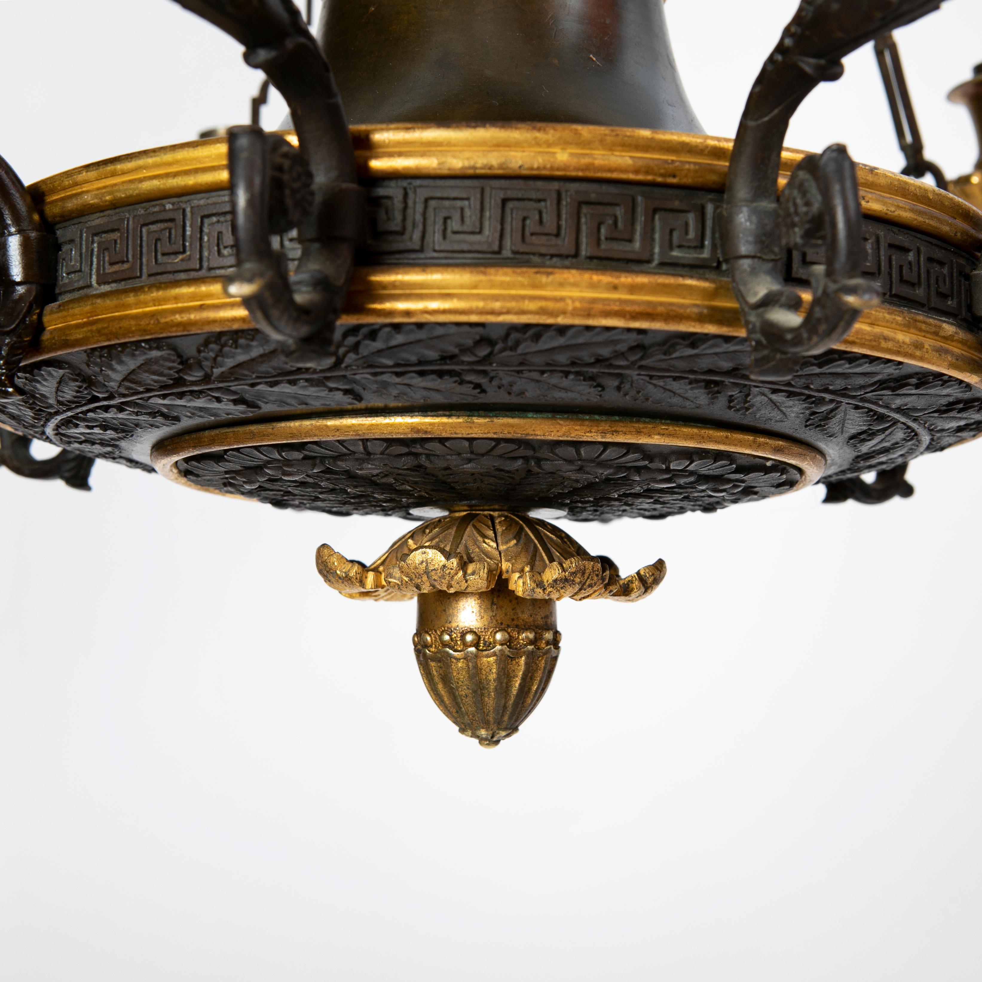 Charles X Bronze and Ormolu Chandelier For Sale 10