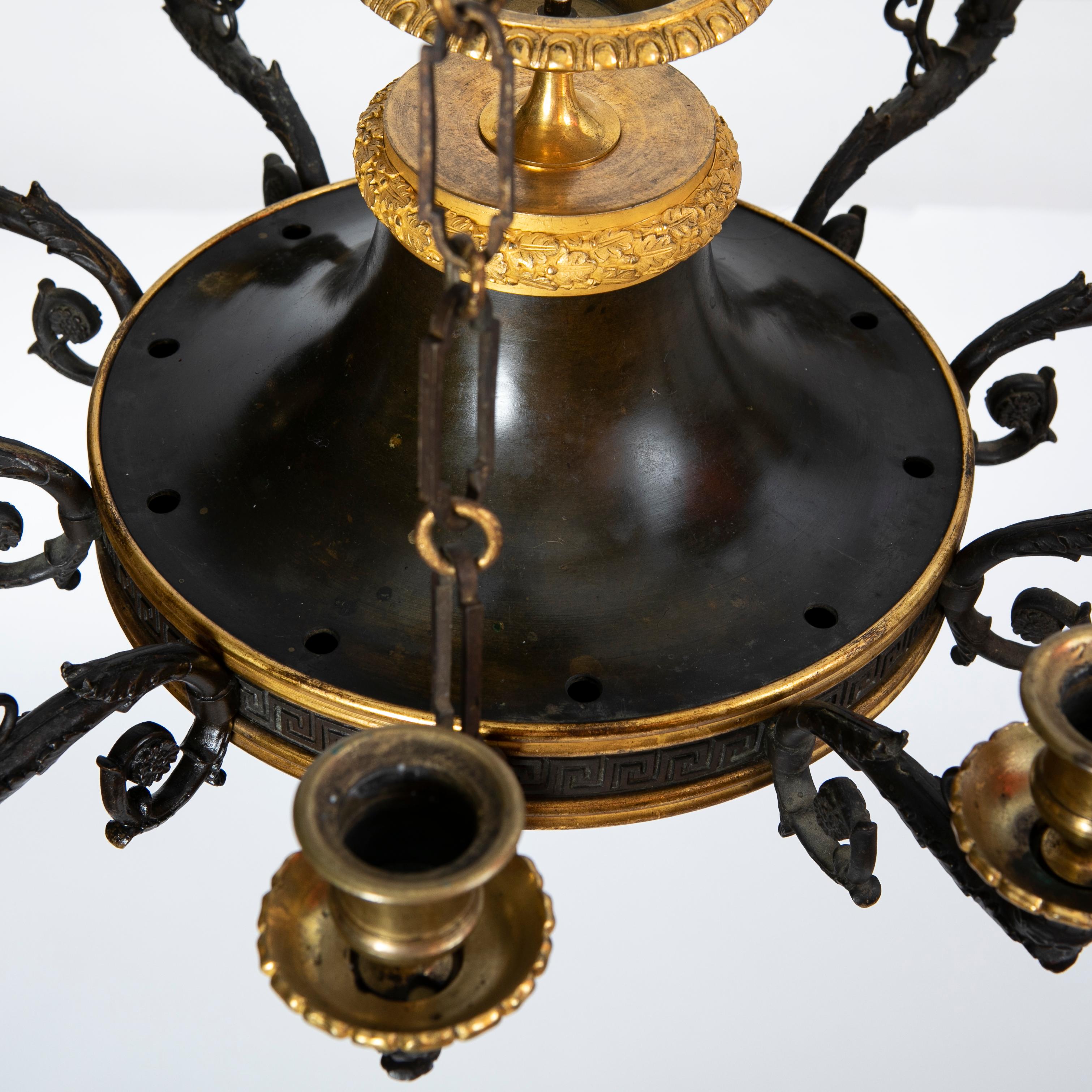 Charles X Bronze and Ormolu Chandelier For Sale 11