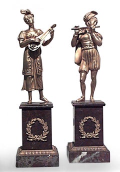Musiciens en bronze doré de l'époque de Charles X, finition dorée, France, vers 1850