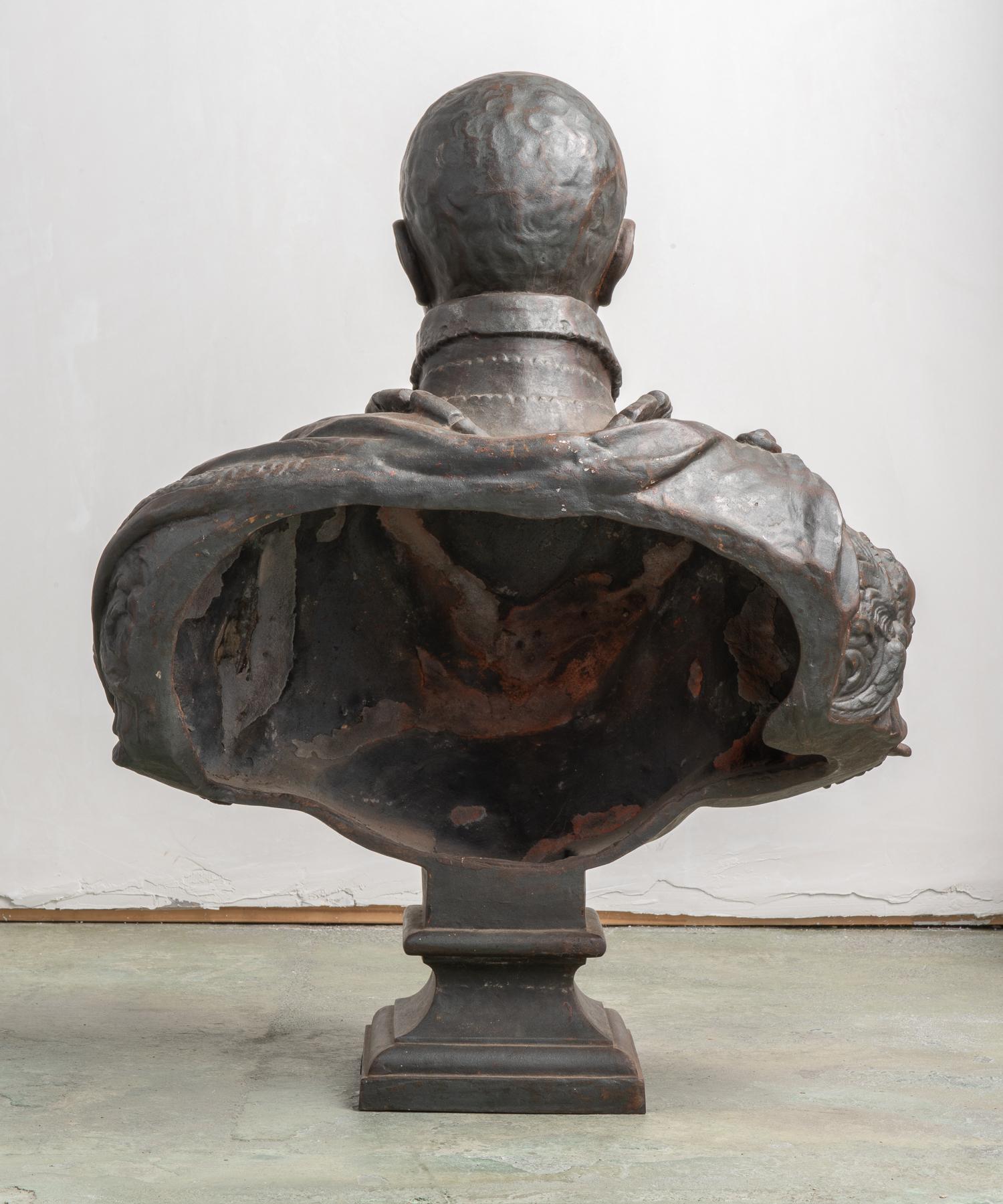 Charles X Bronzed Iron Museum Copy Bust, circa 19th Century 1