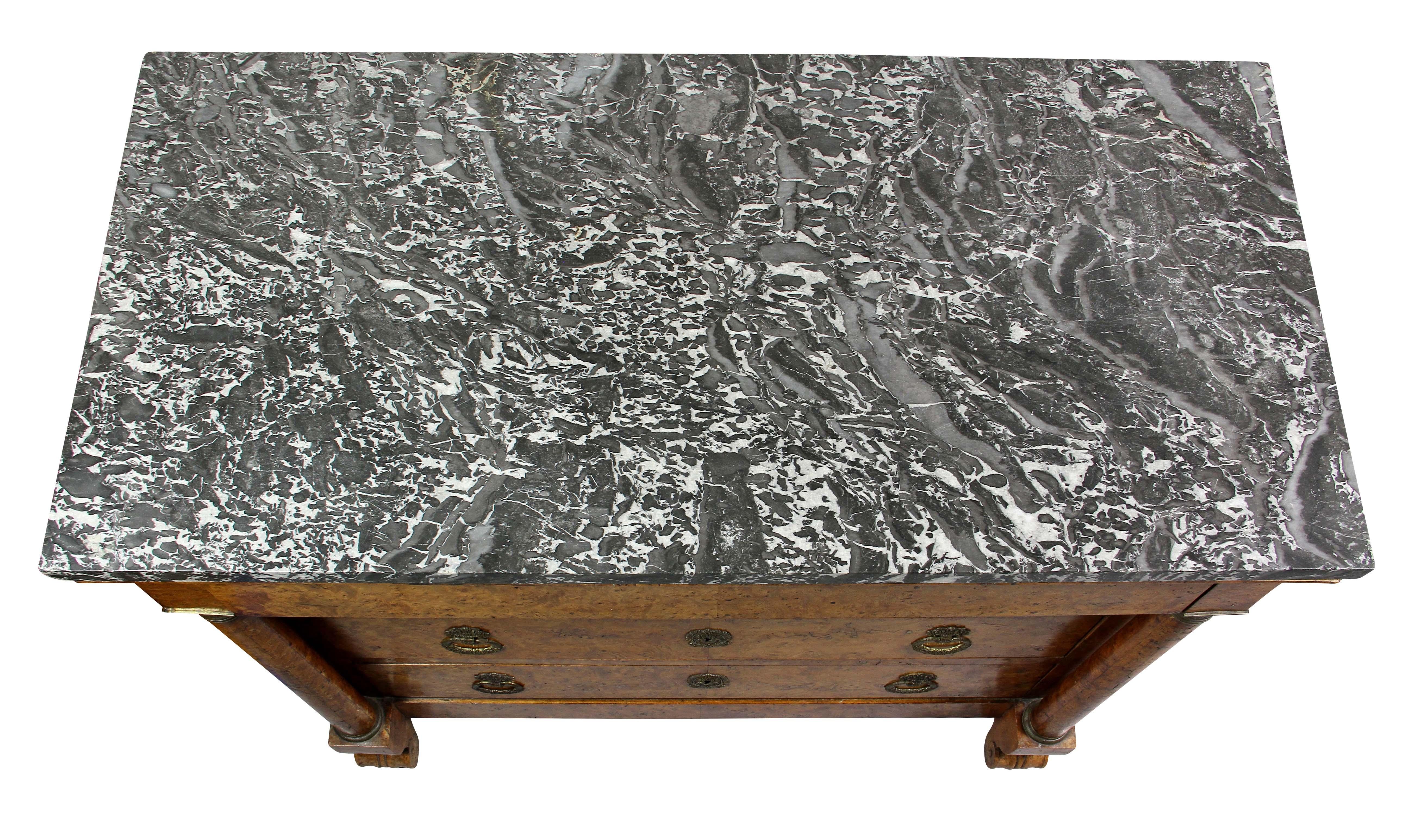 French Charles X Burl Elm Commode
