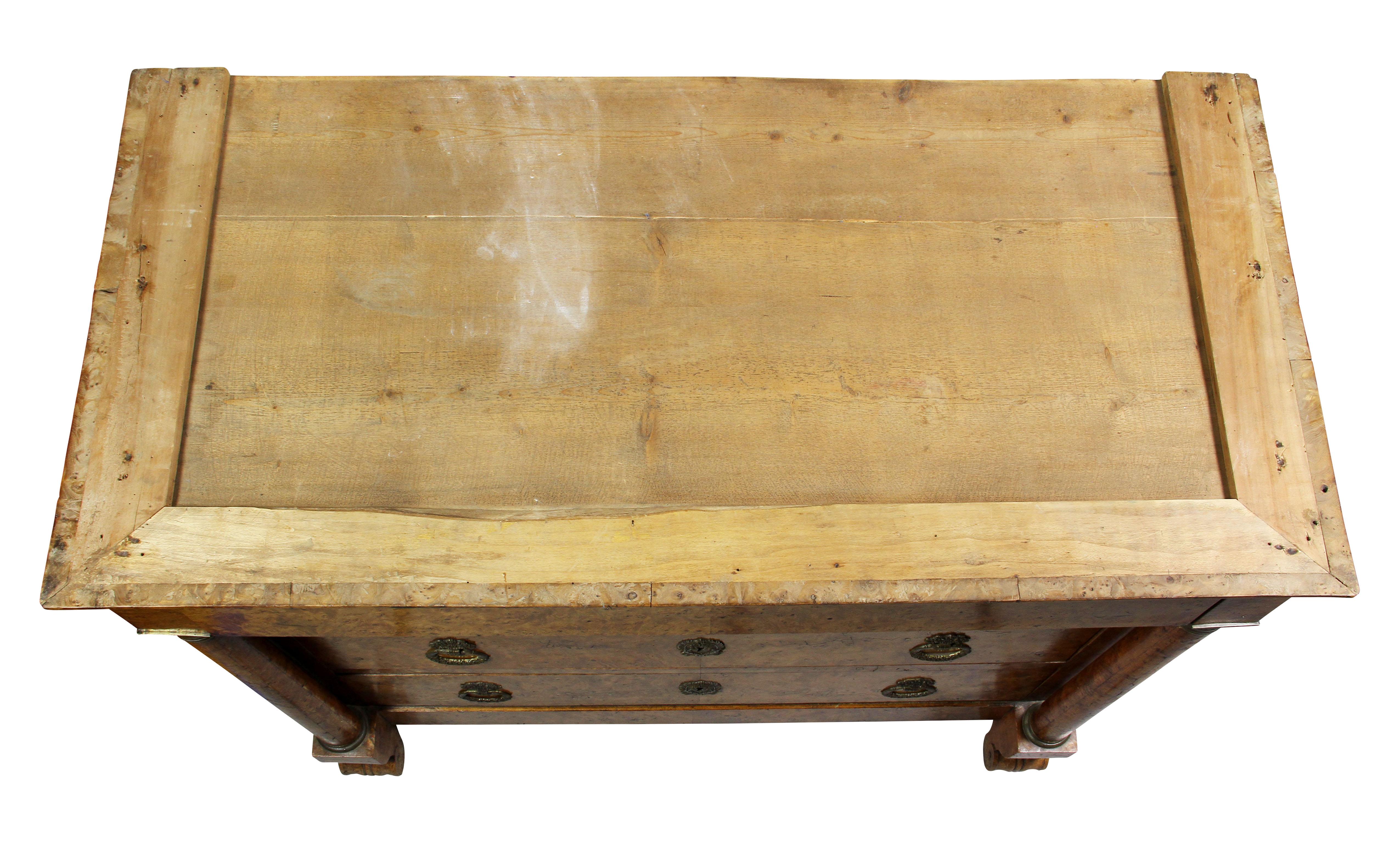 Charles X Burl Elm Commode In Good Condition In Essex, MA