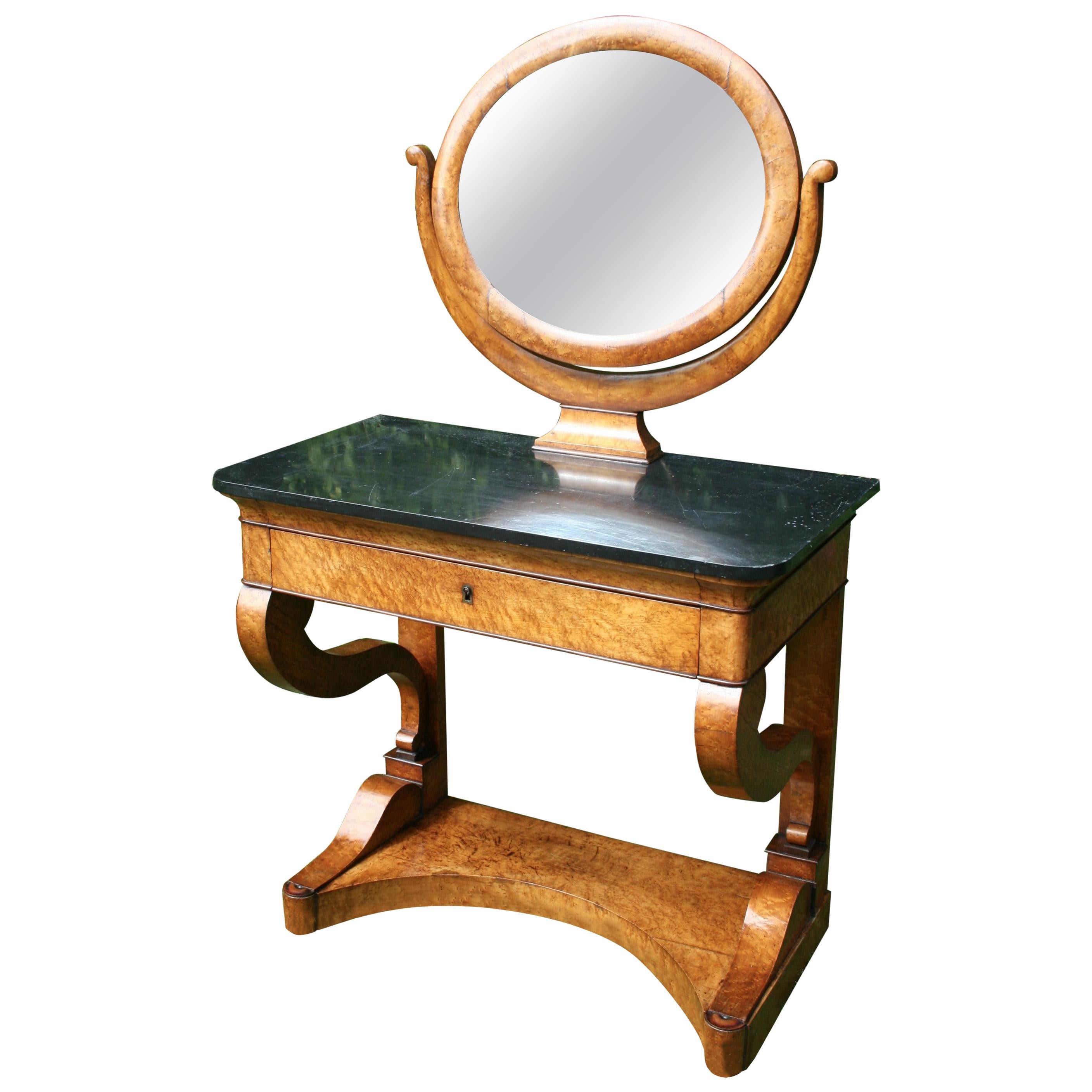 Charles X Burr Maple Dressing Table For Sale