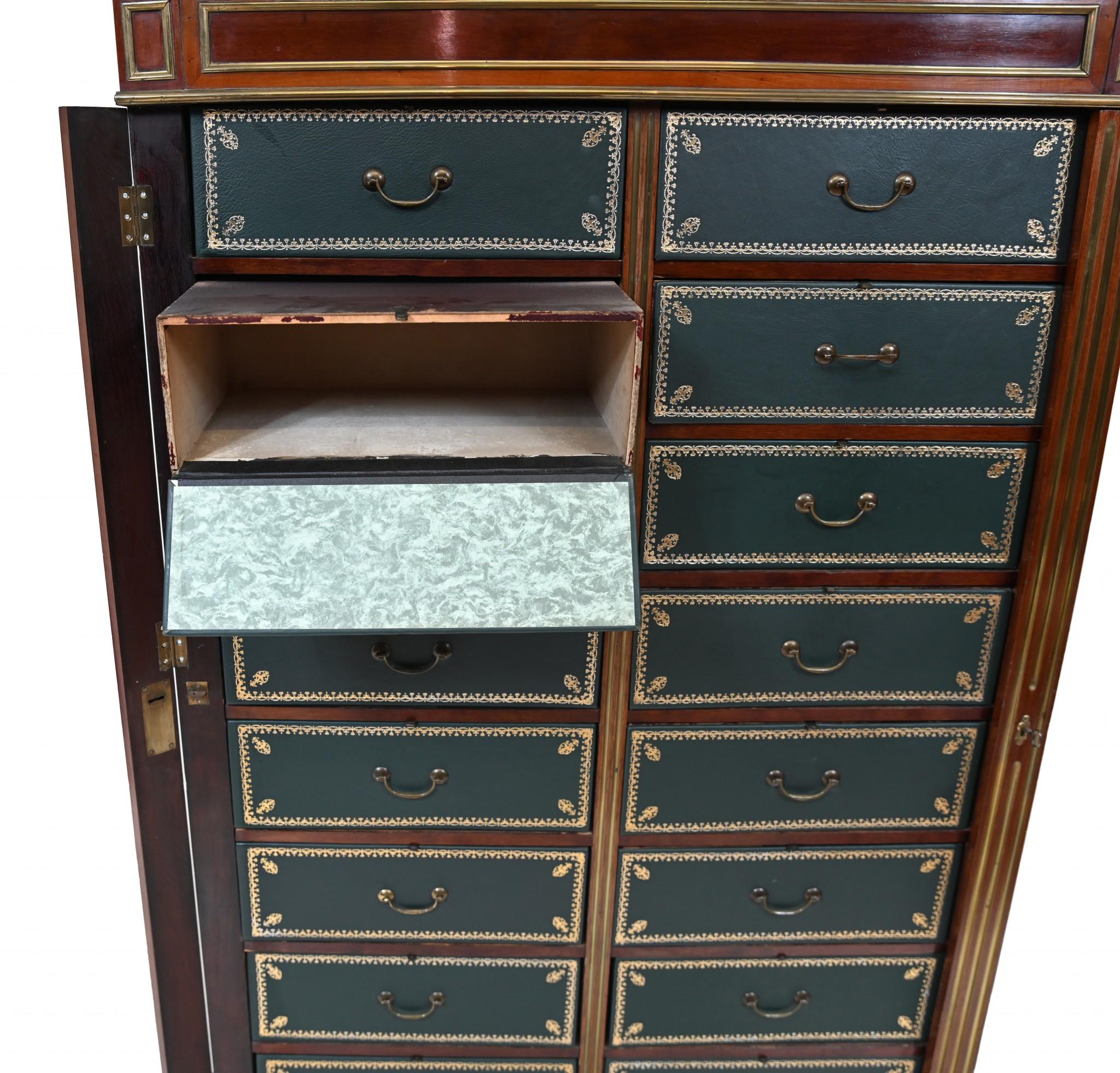 Charles X Cartonnier Chest Drawers French Antique Mahogany 1815 For Sale 7