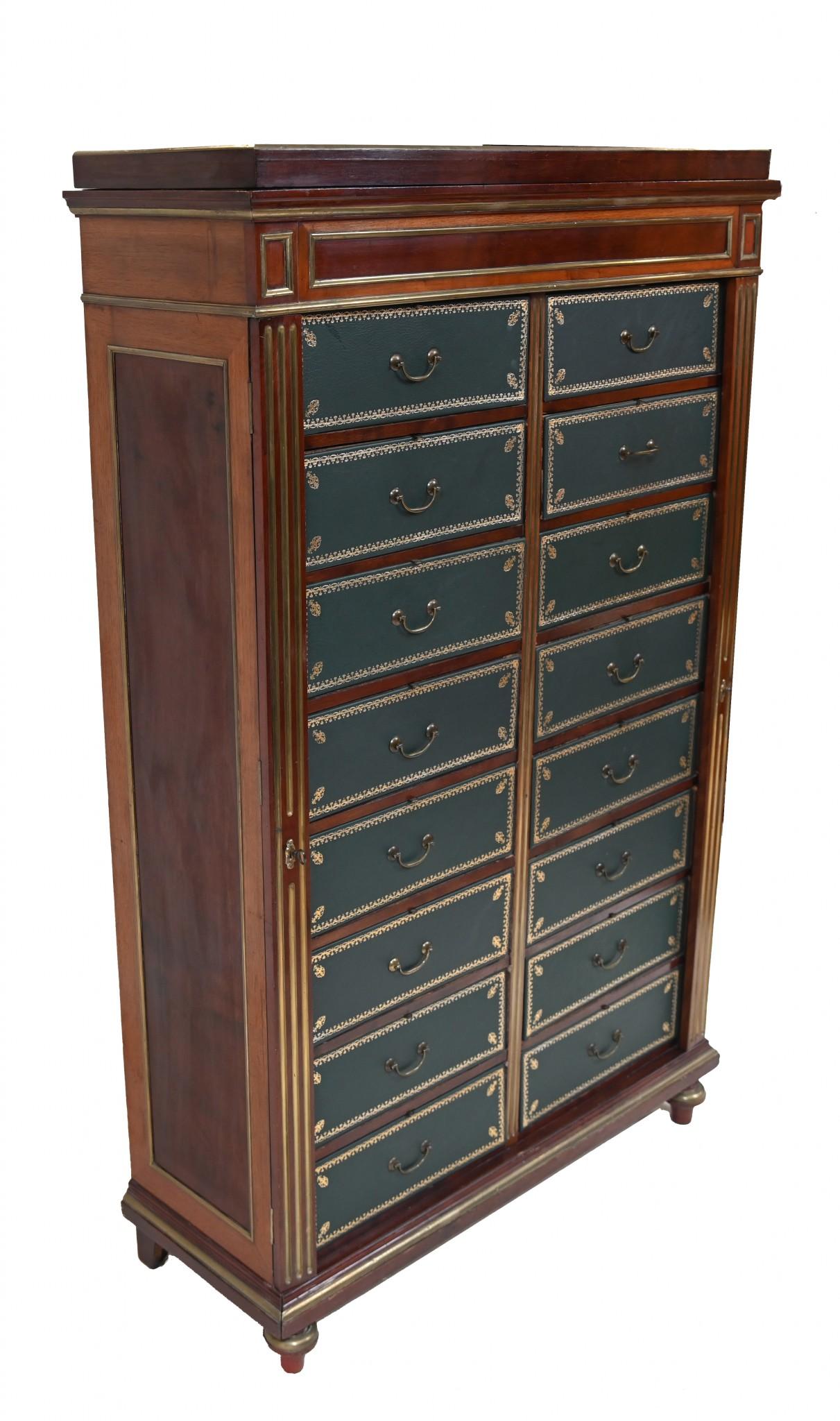 Charles X Cartonnier Chest Drawers French Antique Mahogany 1815 In Good Condition For Sale In Potters Bar, GB