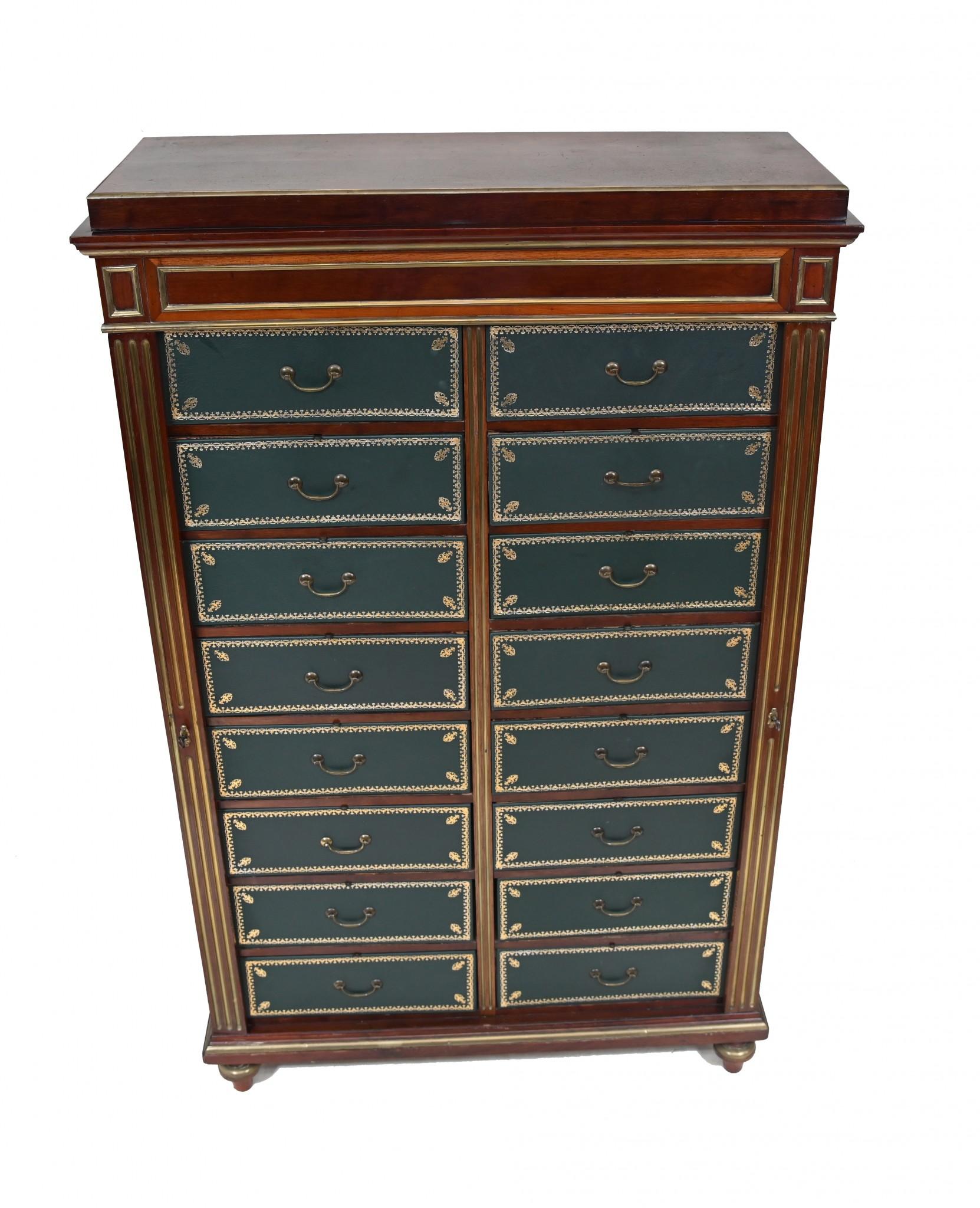 Early 19th Century Charles X Cartonnier Chest Drawers French Antique Mahogany 1815 For Sale