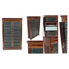 Charles X Cartonnier Chest Drawers French Antique Mahogany 1815