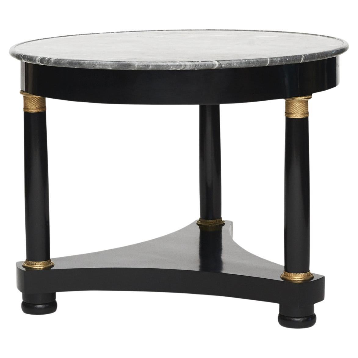 Charles X Center Table With Bardiglio Nuvolato Marble Top. France C. 1820. For Sale
