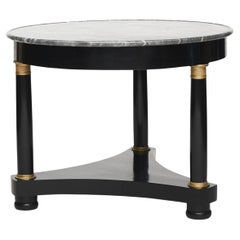 Charles X Center Table With Bardiglio Nuvolato Marble Top. France C. 1820.