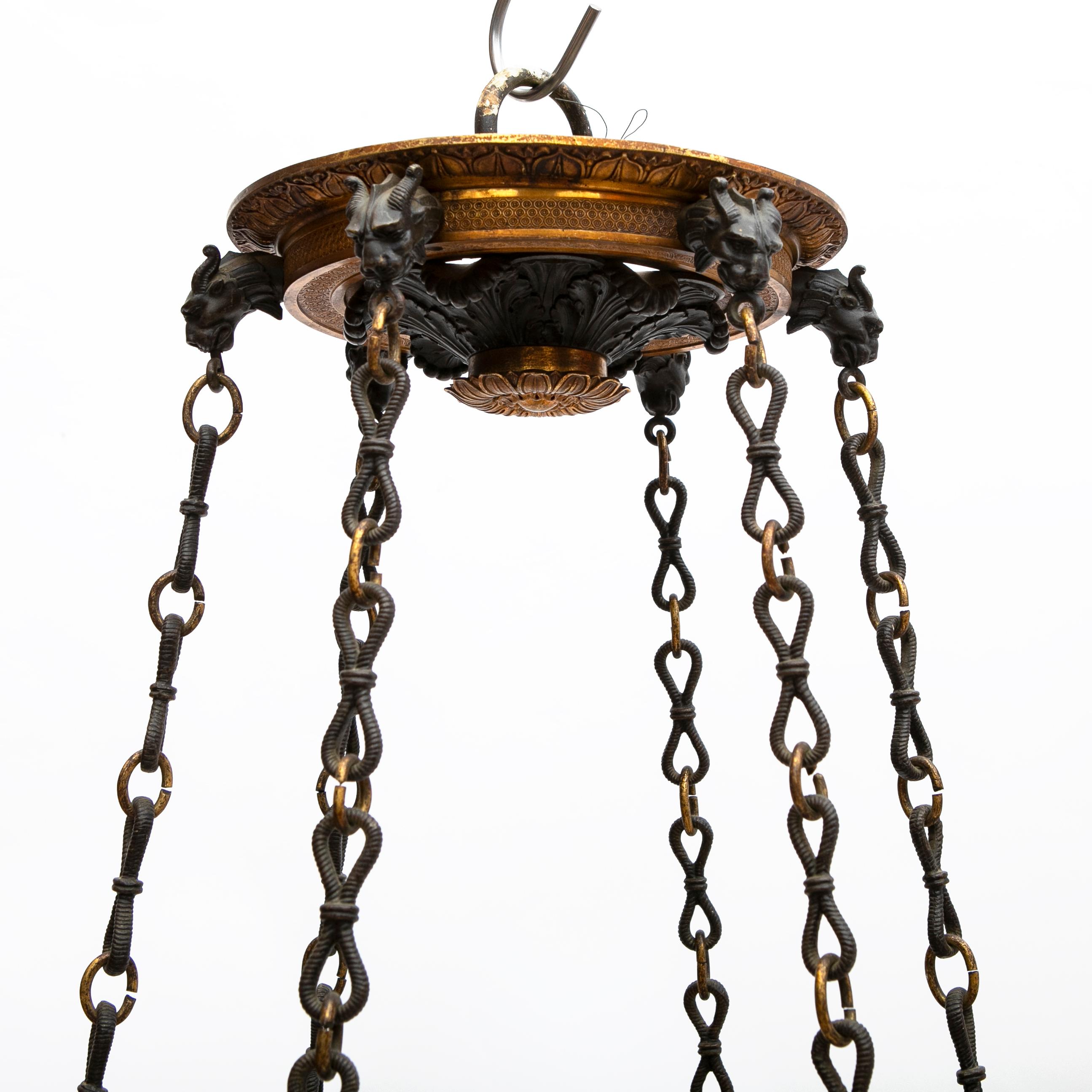 Gilt Charles X Chandelier Patinated Bronze and Ormolu