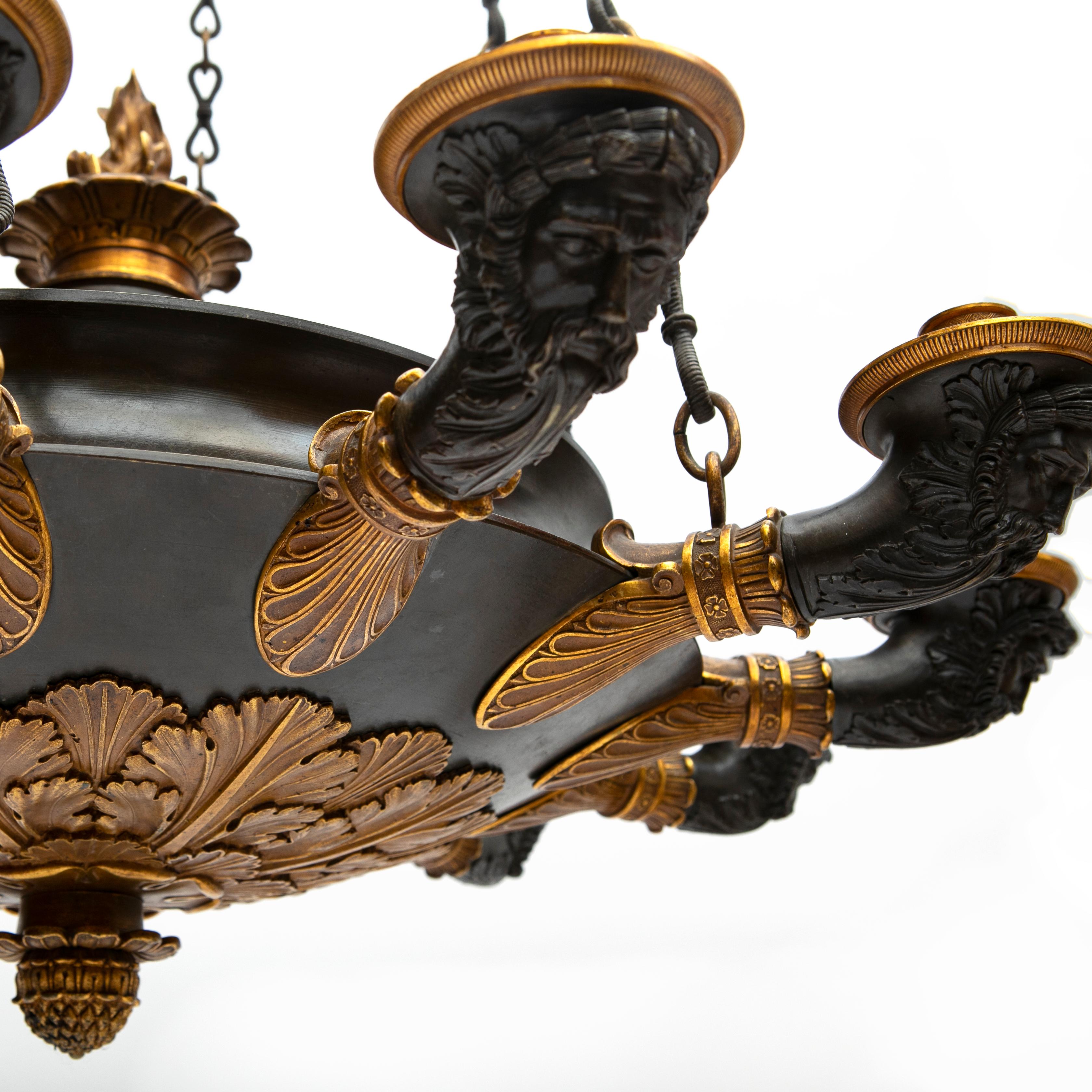 Charles X Chandelier Patinated Bronze and Ormolu 1