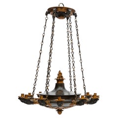 Charles X Chandelier Patinated Bronze and Ormolu
