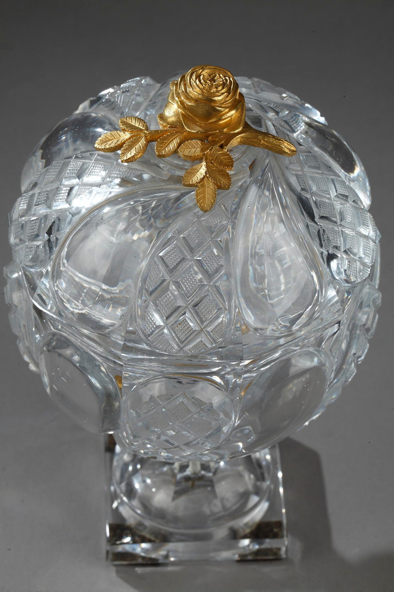 Early 19th Century Charles X Cut-Crystal and Gilt Bronze Cup