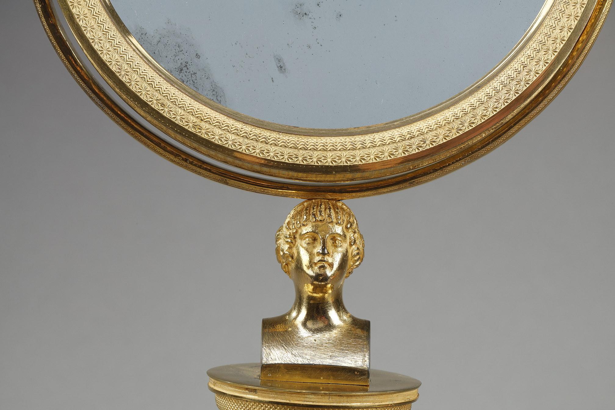 Charles X cut crystal and gilt bronze toilet mirror  For Sale 10