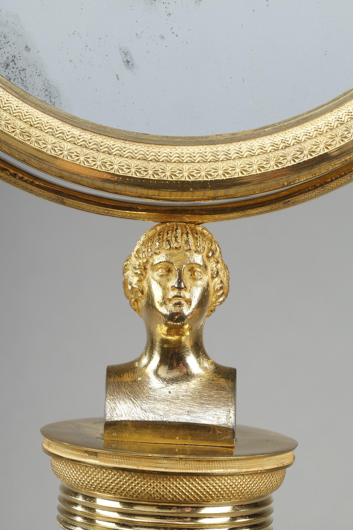 Charles X cut crystal and gilt bronze toilet mirror  For Sale 2