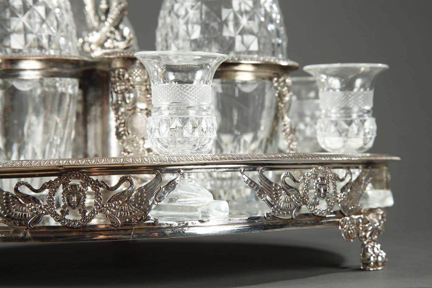 Charles X Cut-Crystal and Silver Plated Liqueur Service 1
