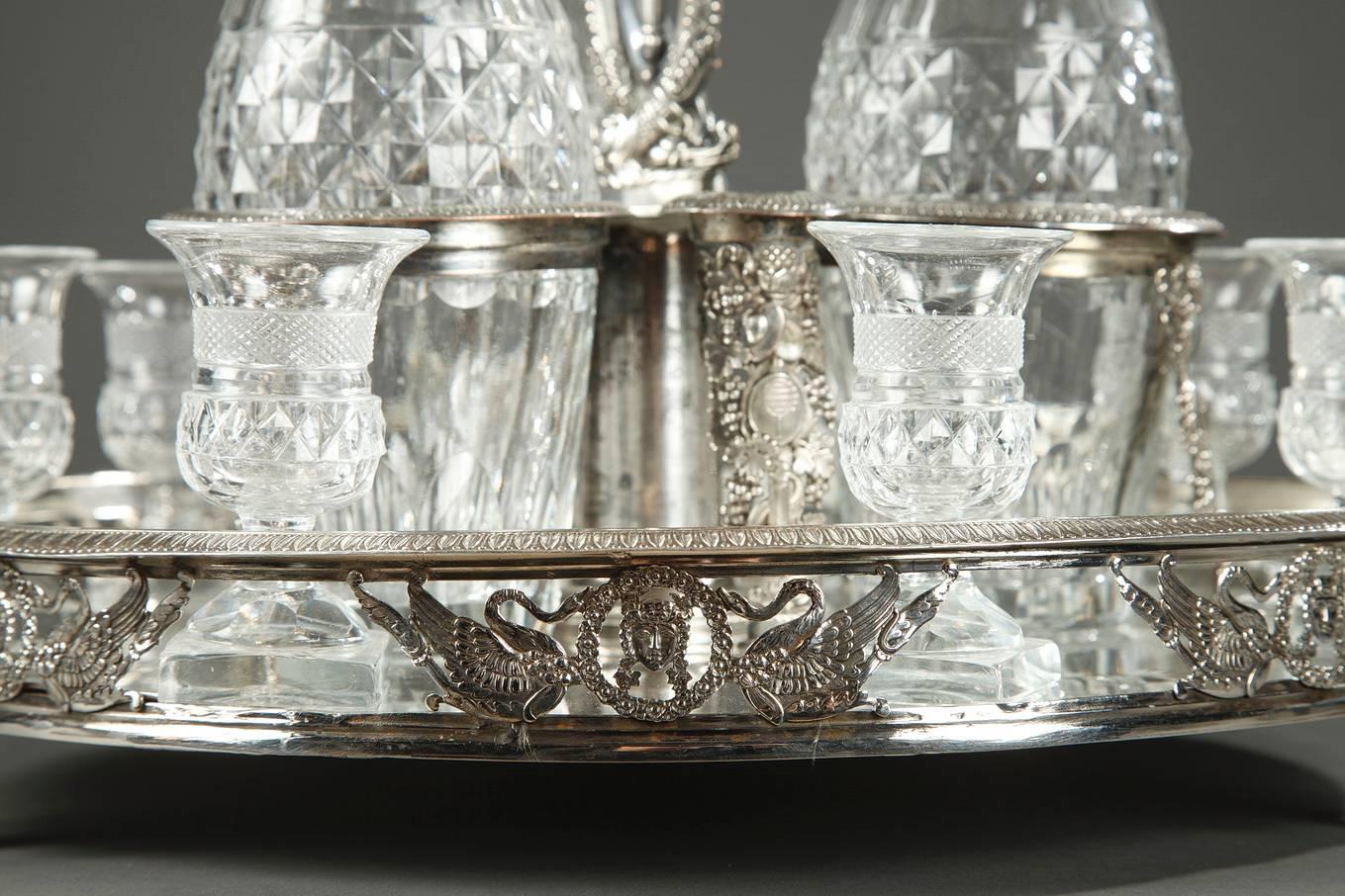 Charles X Cut-Crystal and Silver Plated Liqueur Service 3
