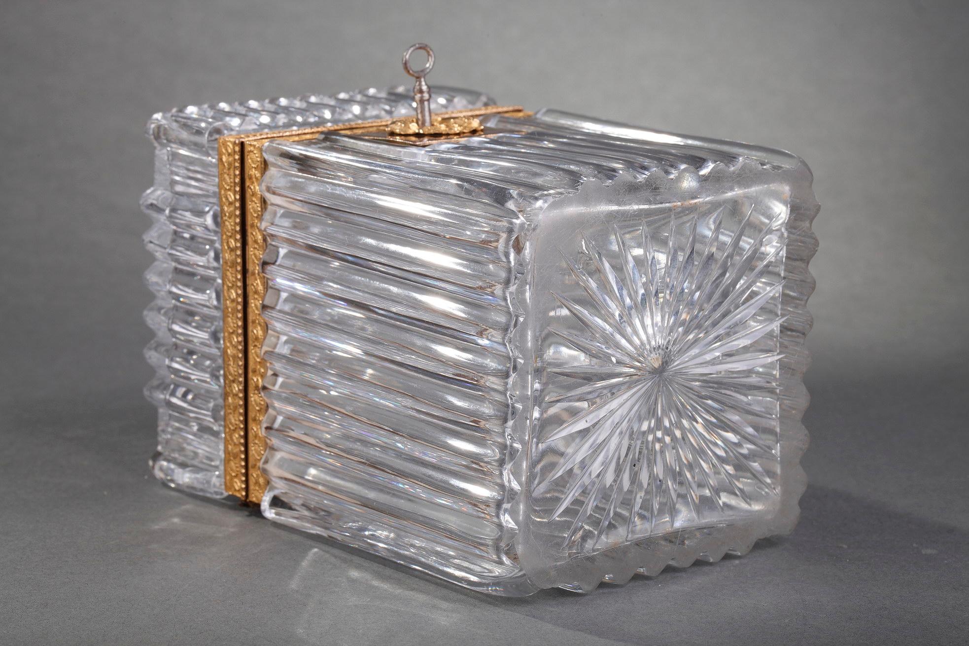 Charles X Cut Crystal Casket with Ormulu Mounts For Sale 10