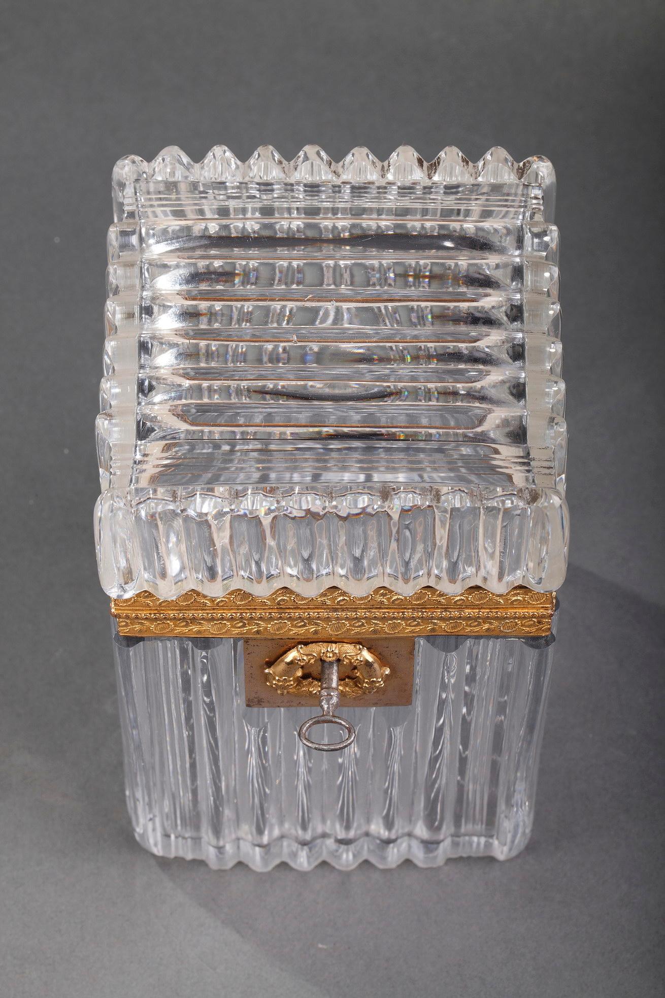 Charles X Cut Crystal Casket with Ormulu Mounts For Sale 12