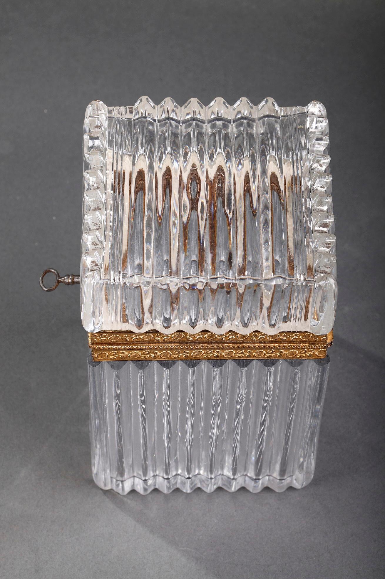 Charles X Cut Crystal Casket with Ormulu Mounts For Sale 13