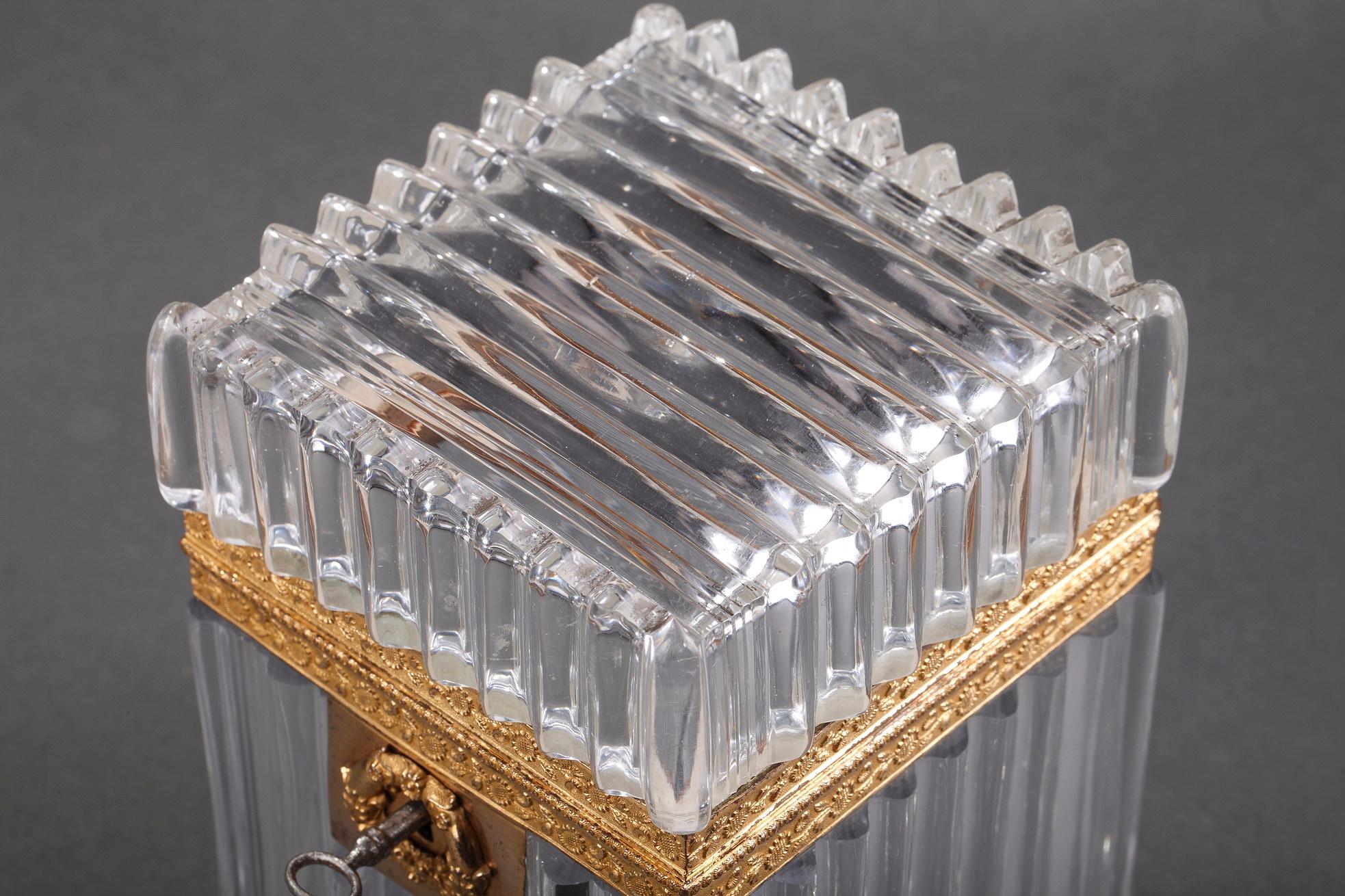 Charles X Cut Crystal Casket with Ormulu Mounts For Sale 14