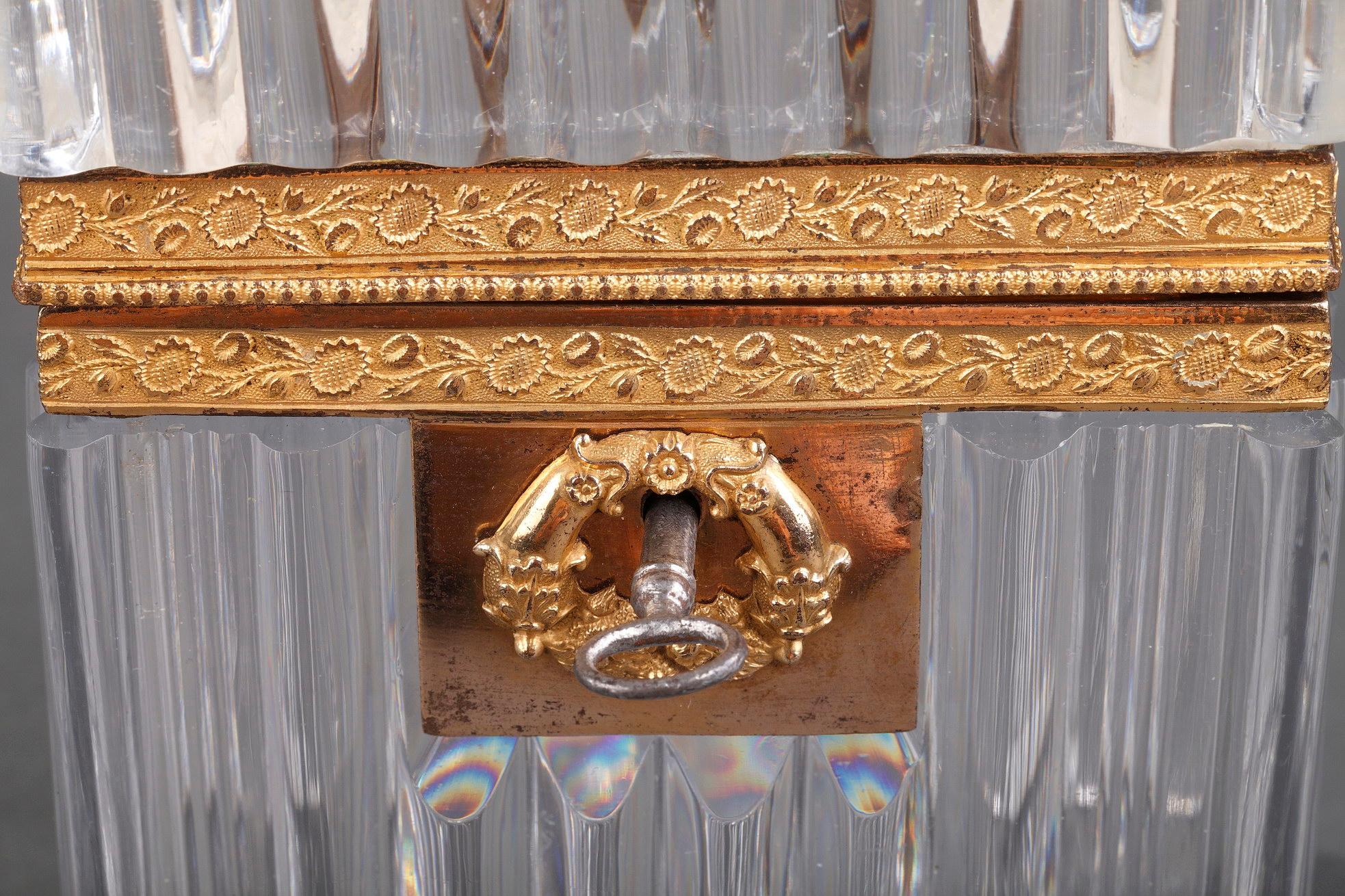 Early 19th Century Charles X Cut Crystal Casket with Ormulu Mounts For Sale