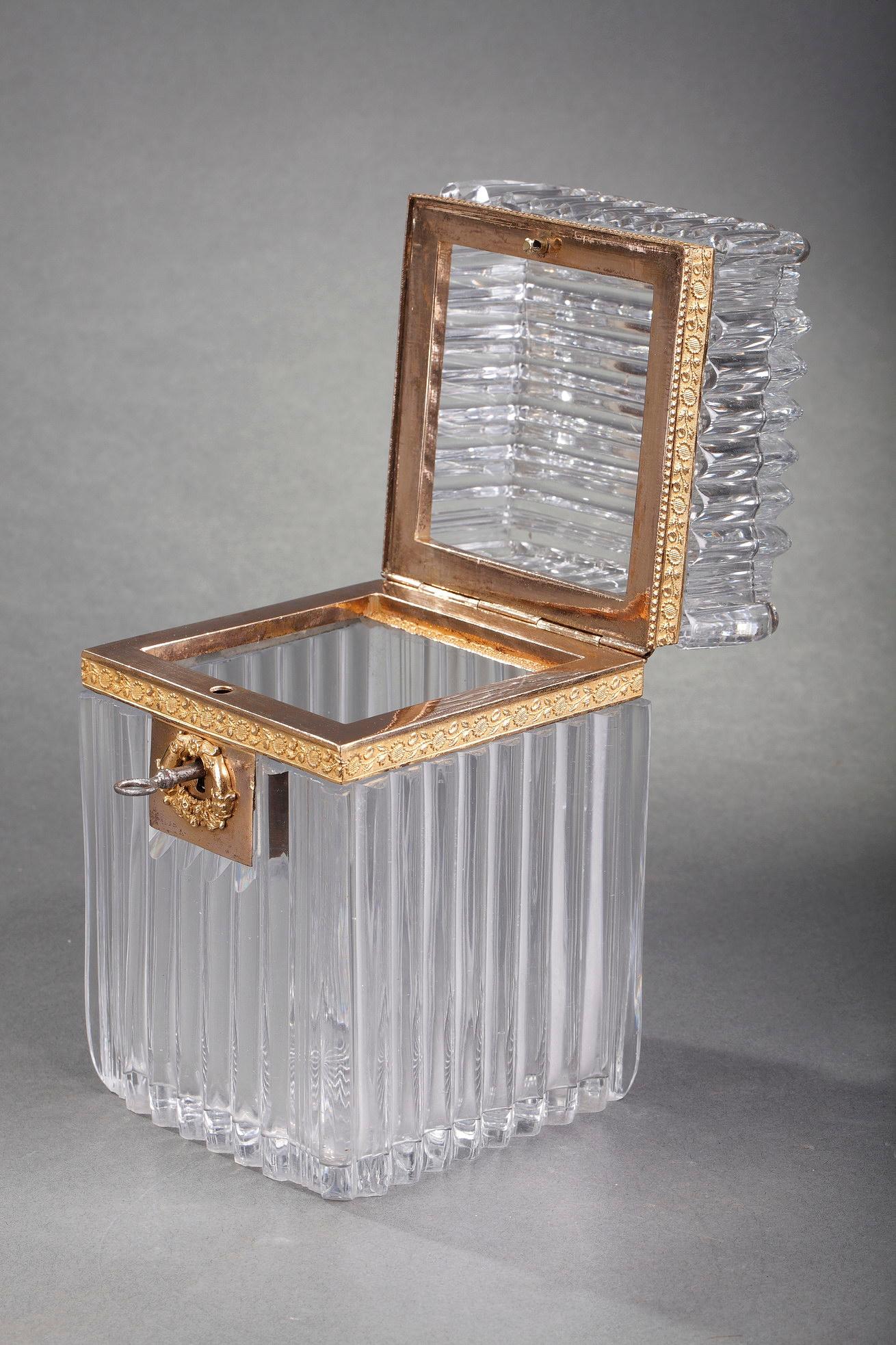 Charles X Cut Crystal Casket with Ormulu Mounts For Sale 2