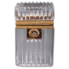 Antique Charles X Cut Crystal Casket with Ormulu Mounts