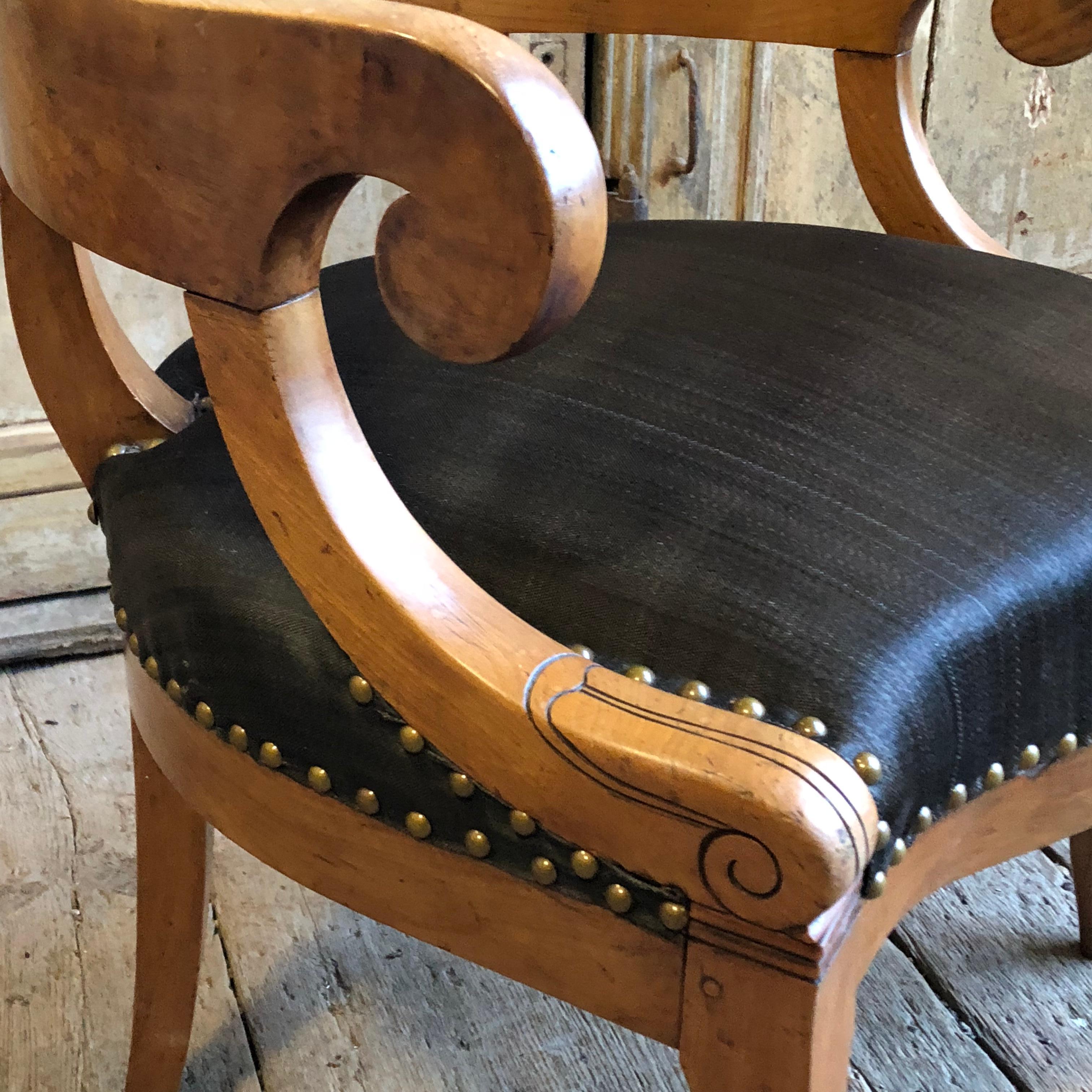 French Charles X Desk Chair, 1820s