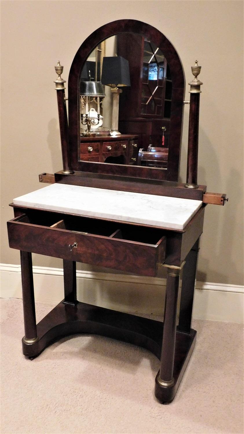 19th Century Charles X Empire Mahogany Dressing Table, France, Circa 1820 For Sale