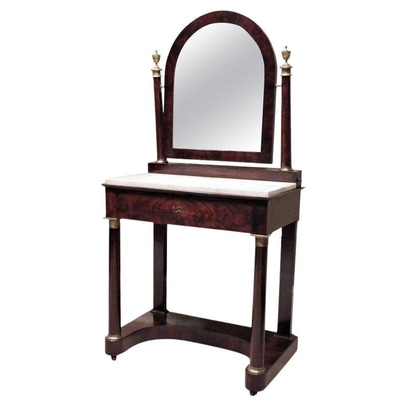 Charles X Empire Mahogany Dressing Table, France, Circa 1820 For Sale