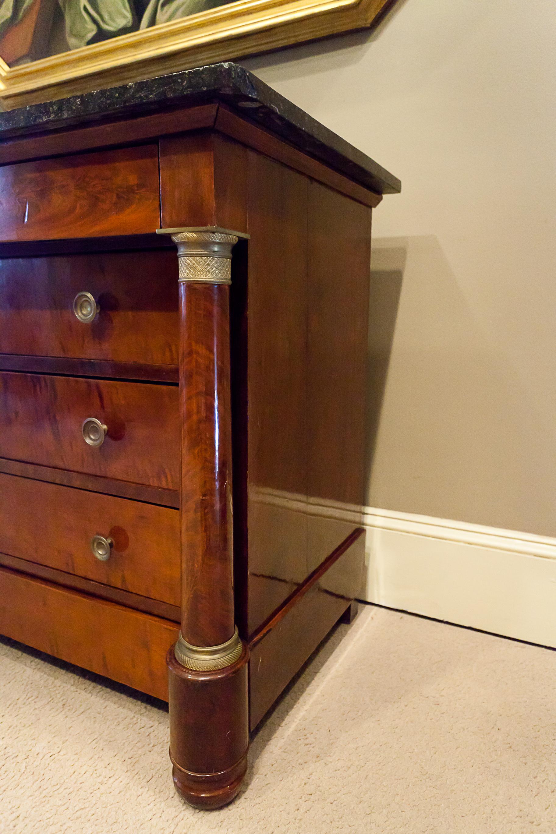 19th Century Charles X Empire Style 5-Drawer Commode, France, circa 1820