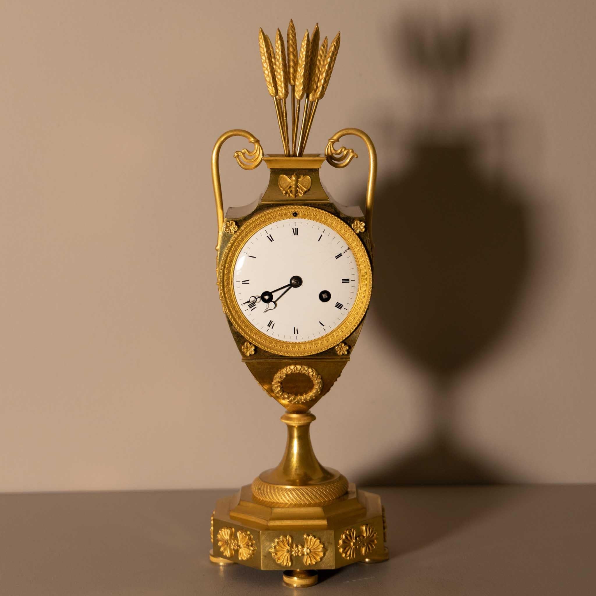Charles X Fire-Gilt Mantle Clock, France, 1830s For Sale 4