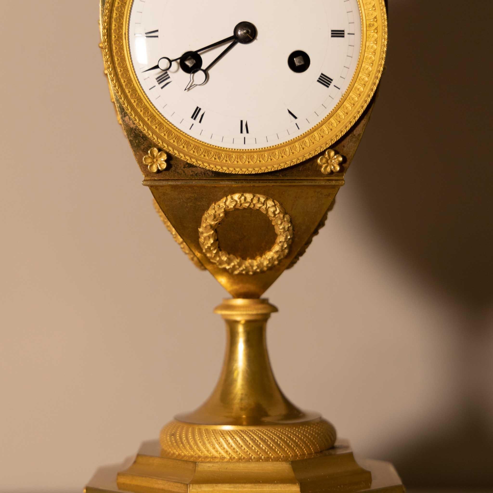 Bronze Charles X Fire-Gilt Mantle Clock, France, 1830s For Sale
