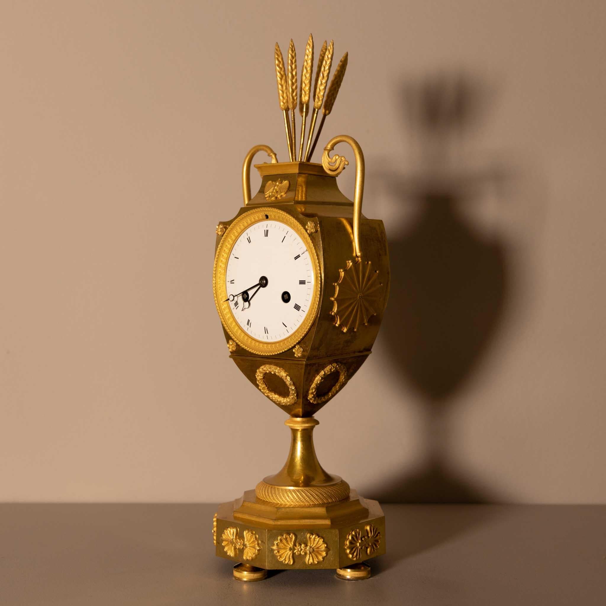 Charles X Fire-Gilt Mantle Clock, France, 1830s For Sale 1