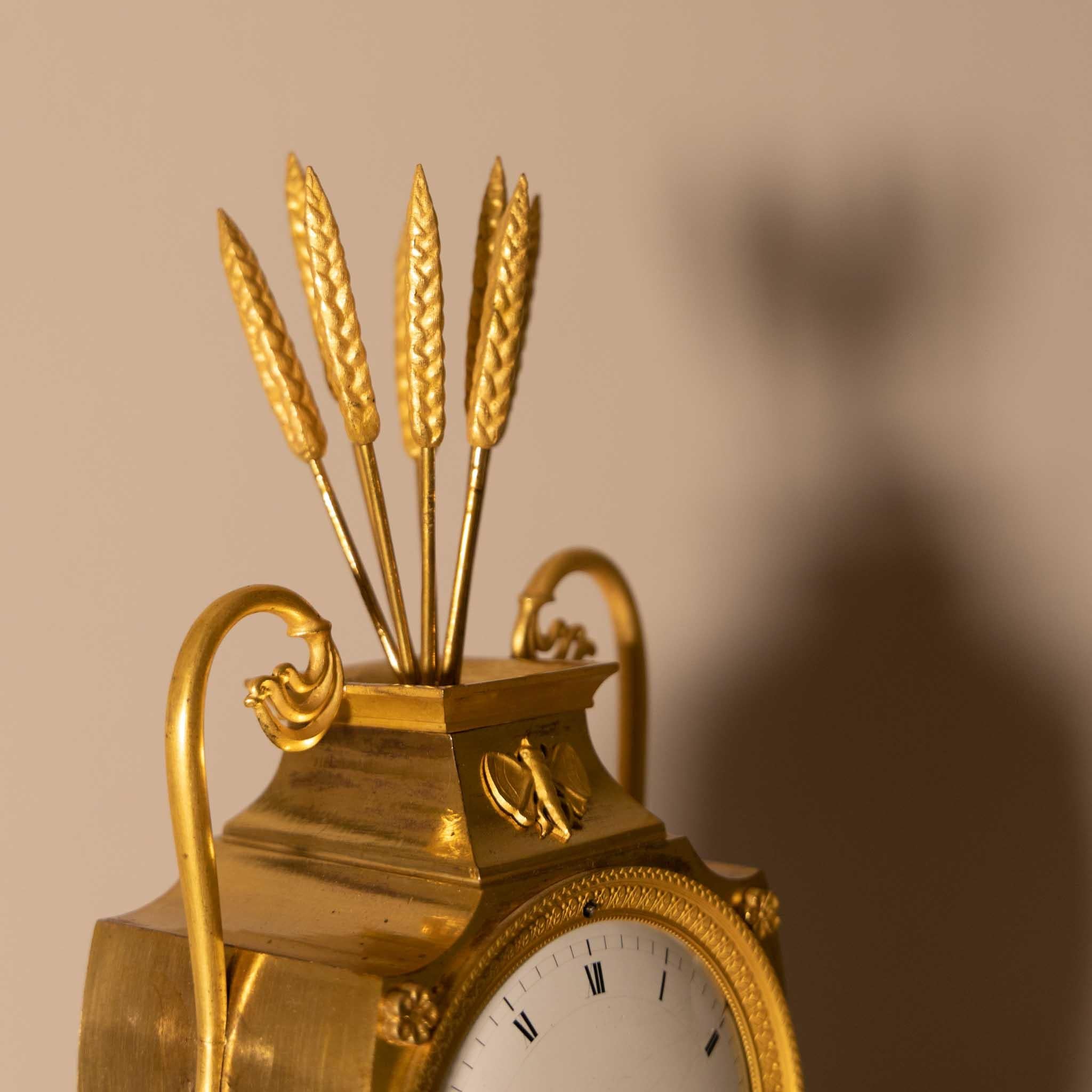 Charles X Fire-Gilt Mantle Clock, France, 1830s For Sale 2
