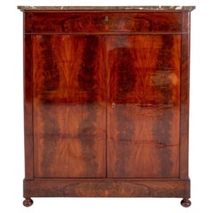 Antique Charles X Flame-Mahogany Veneered Cabinet
