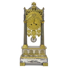 Charles X Gilt and Silver Clock