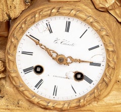 Charles X Gilt Bronze Figural Clock