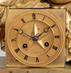 Charles X Gilt Bronze Figural Clock
