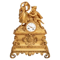 Charles X Gilt Bronze Figural Clock