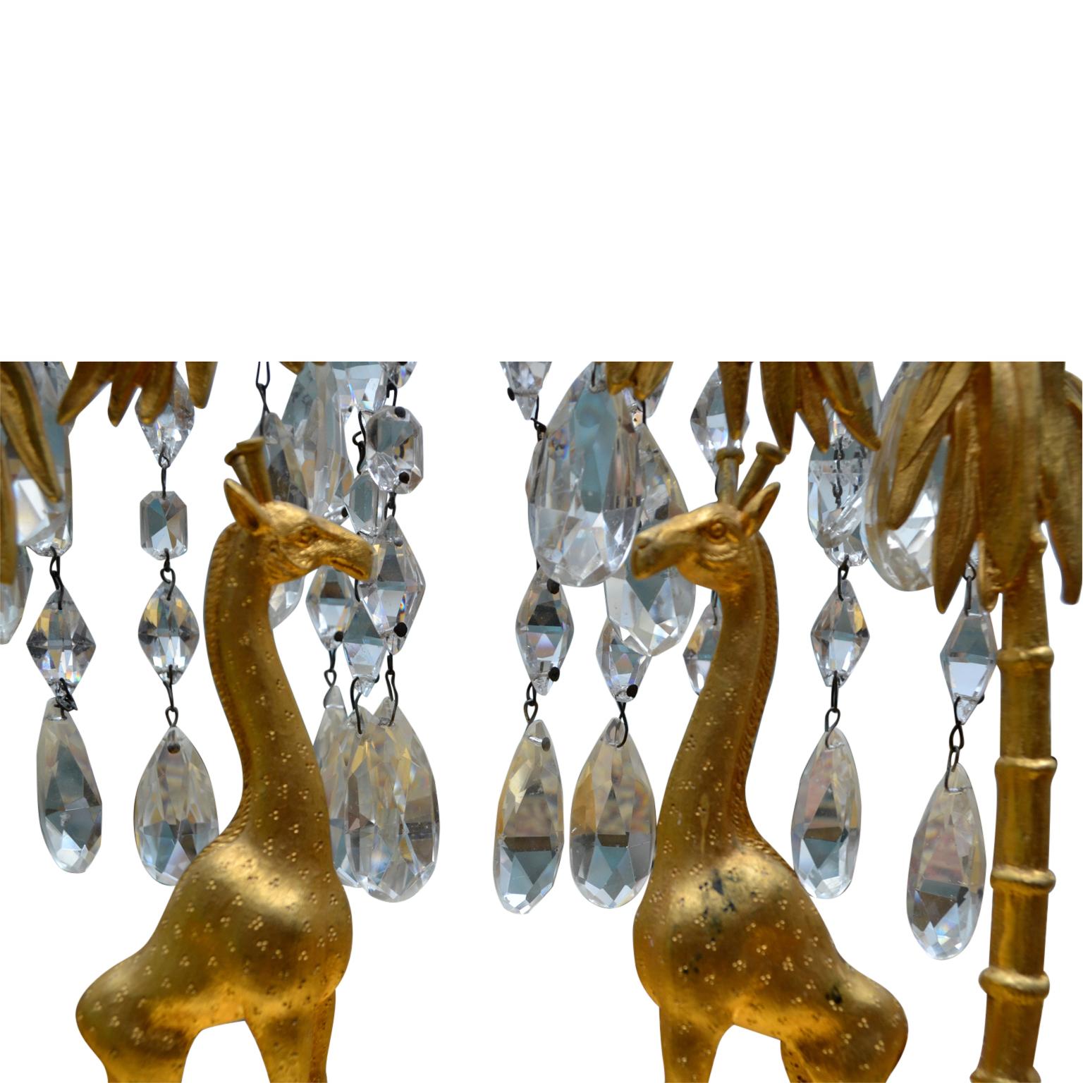 French Charles X Gilt Bronze Giraffe Candlesticks