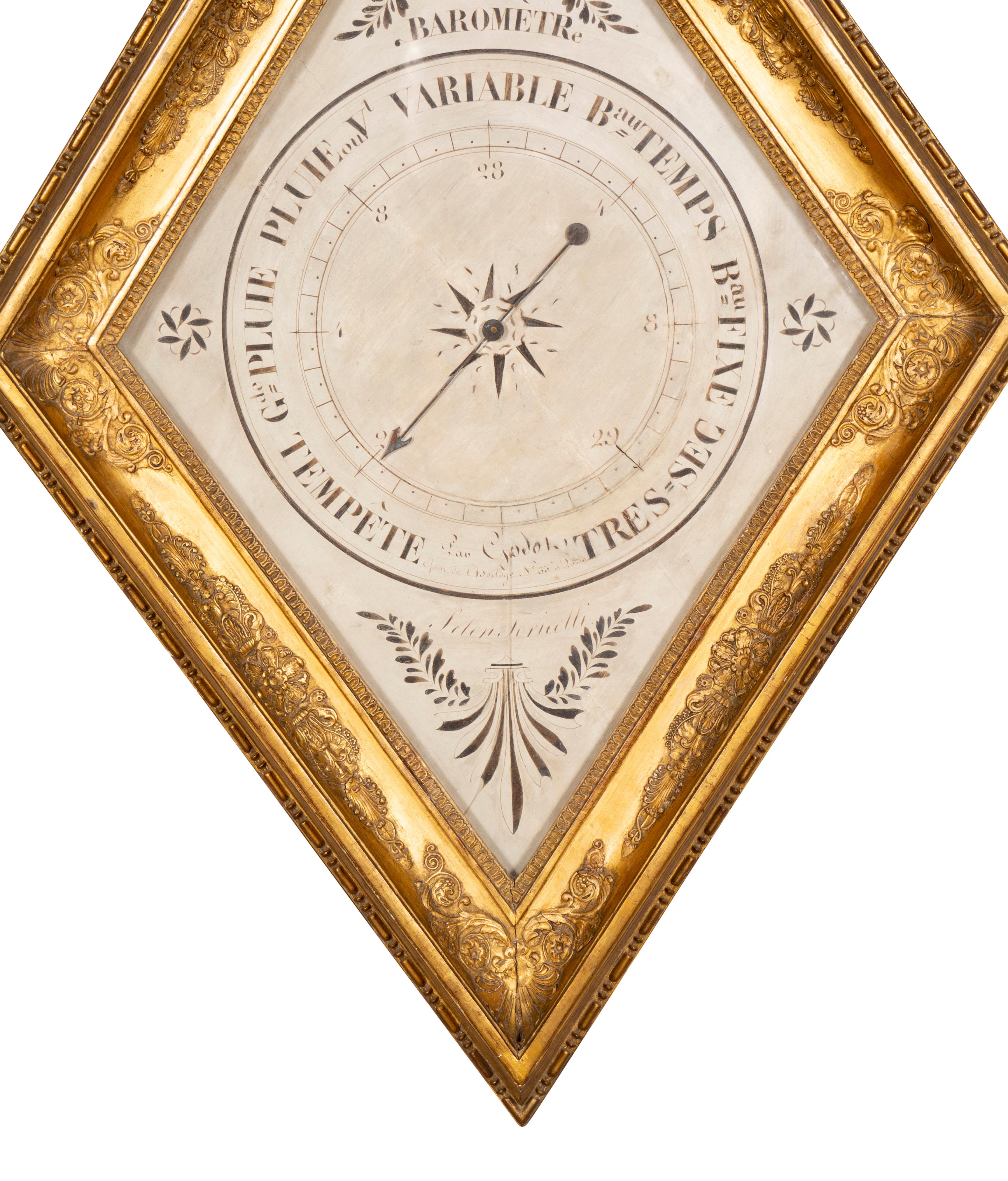 French Charles X Giltwood Barometer