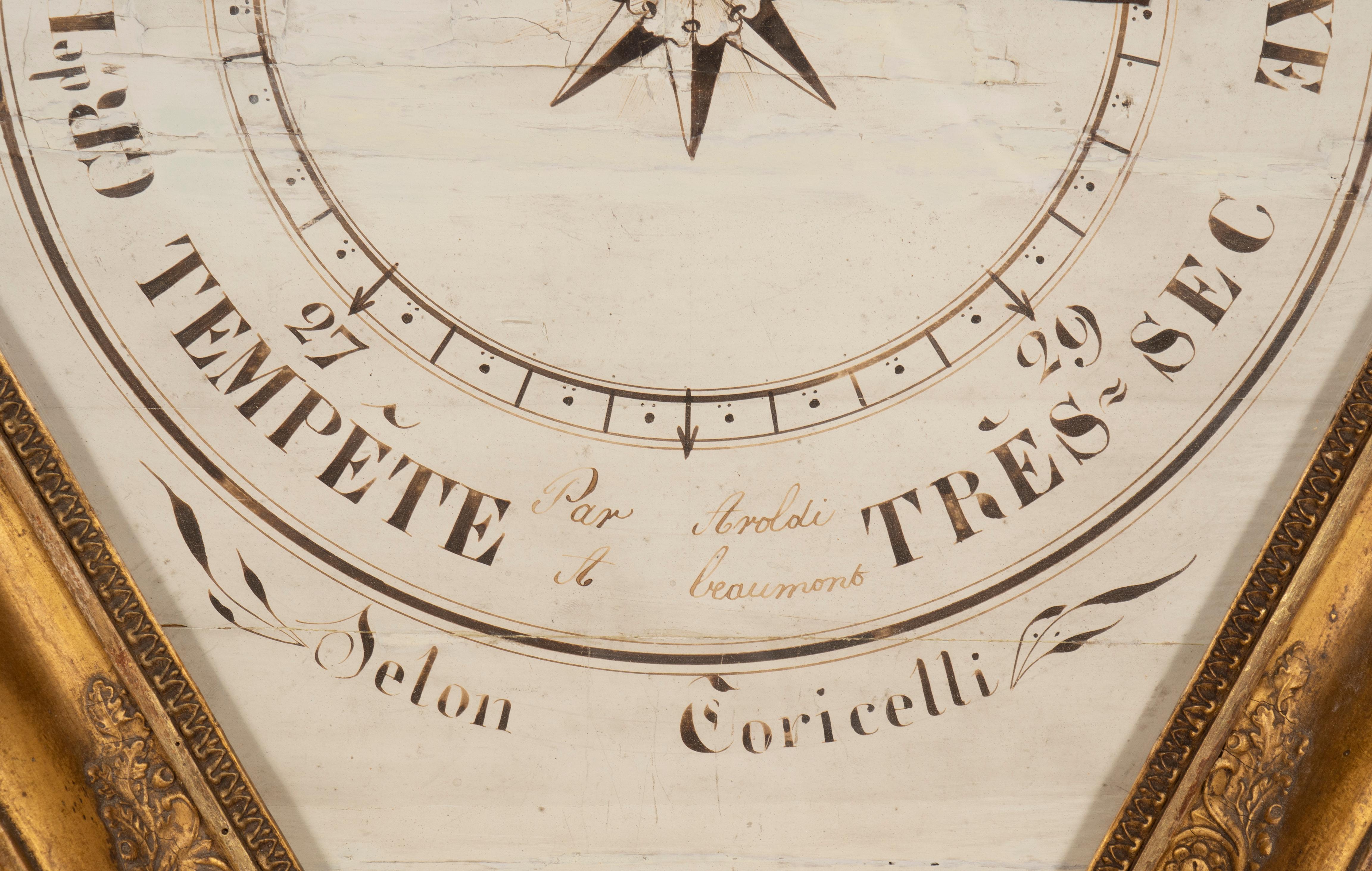 Charles X. Barometer aus vergoldetem Holz im Zustand „Gut“ im Angebot in Essex, MA