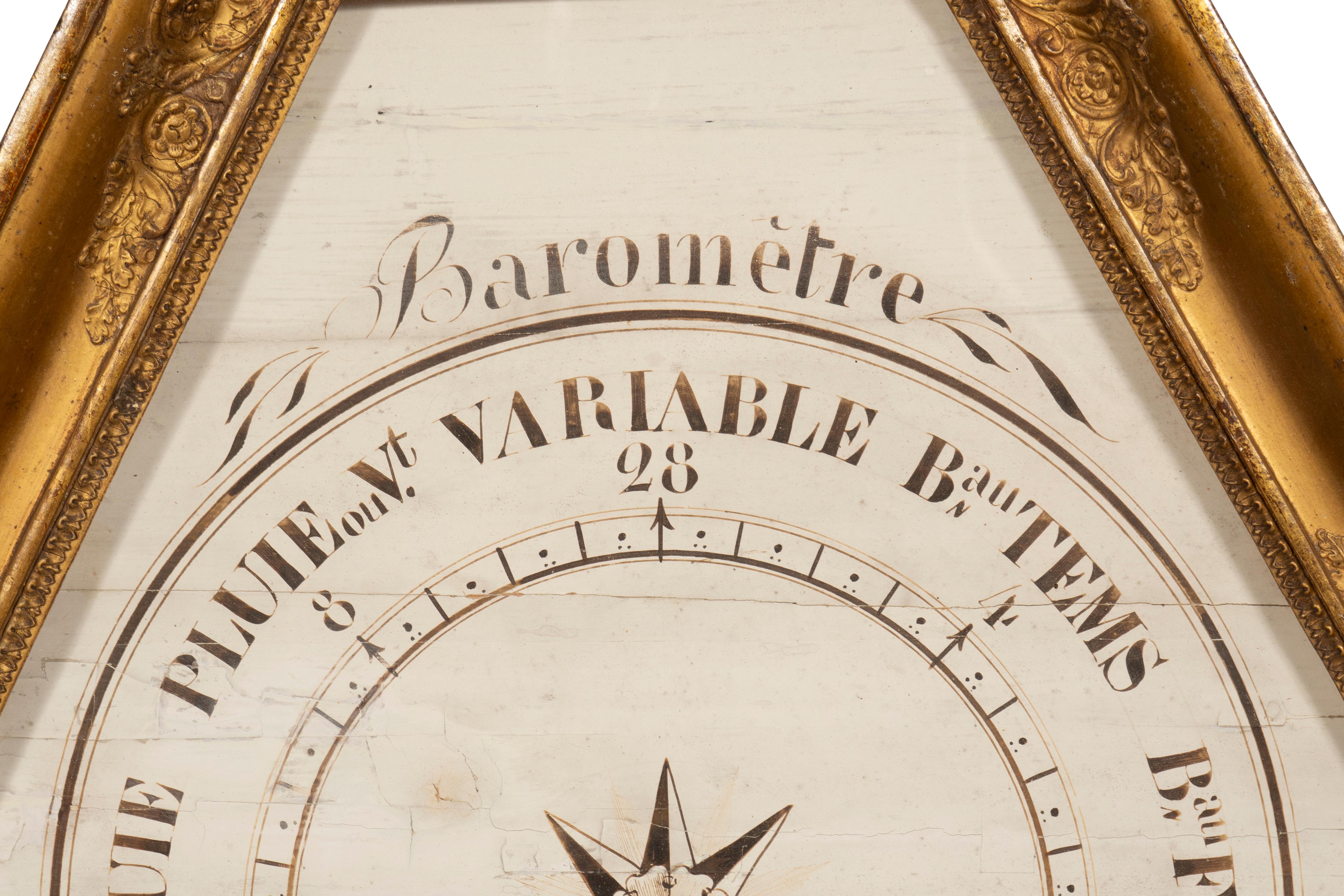 Mid-19th Century Charles X Giltwood Barometer For Sale