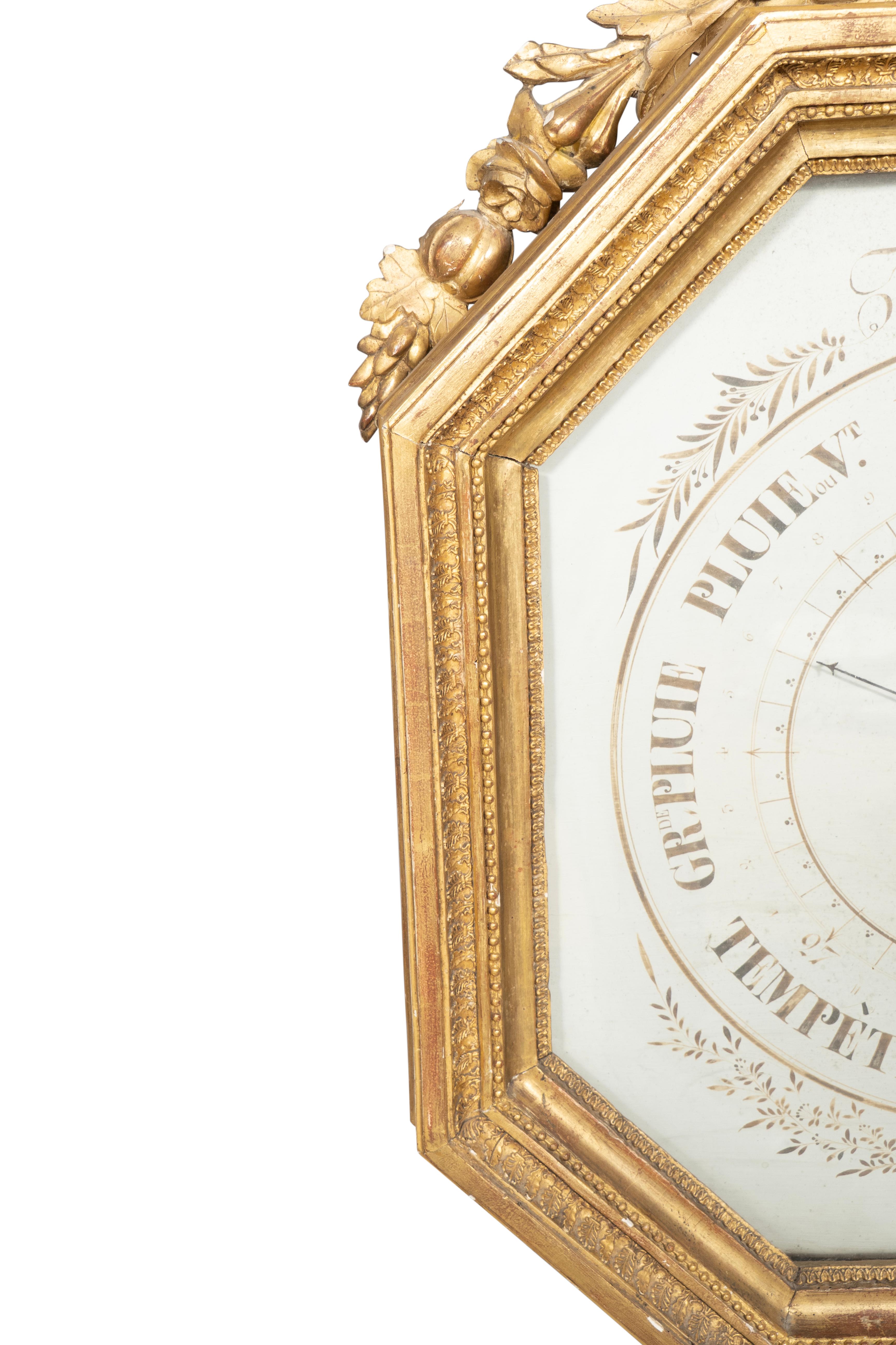 Barómetro Charles X Giltwood Mediados del siglo XIX en venta