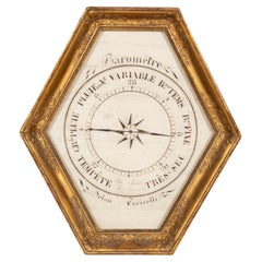 Charles X. Barometer aus vergoldetem Holz