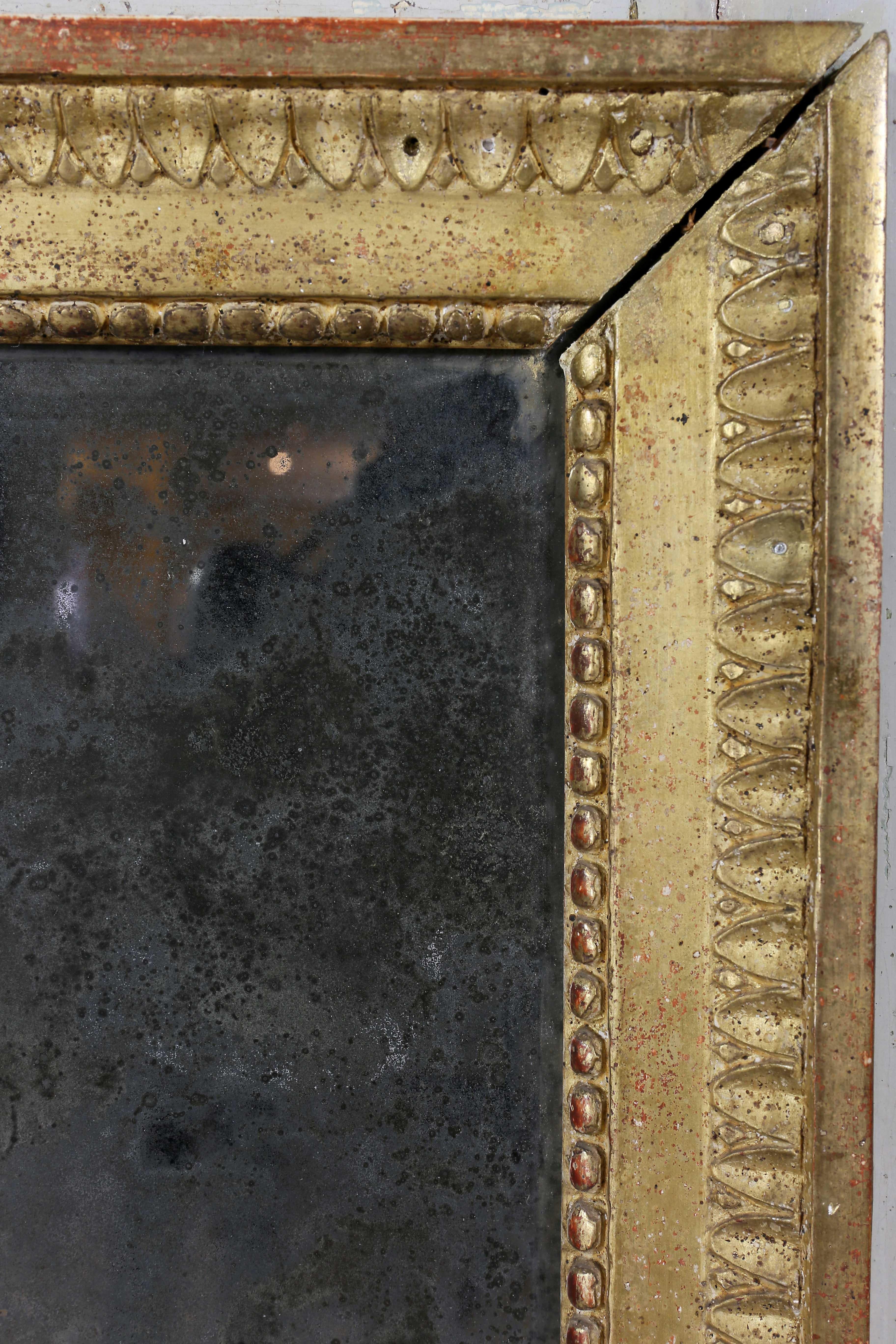 Mid-19th Century Charles X Grisaille and Giltwood Overmantle Mirror