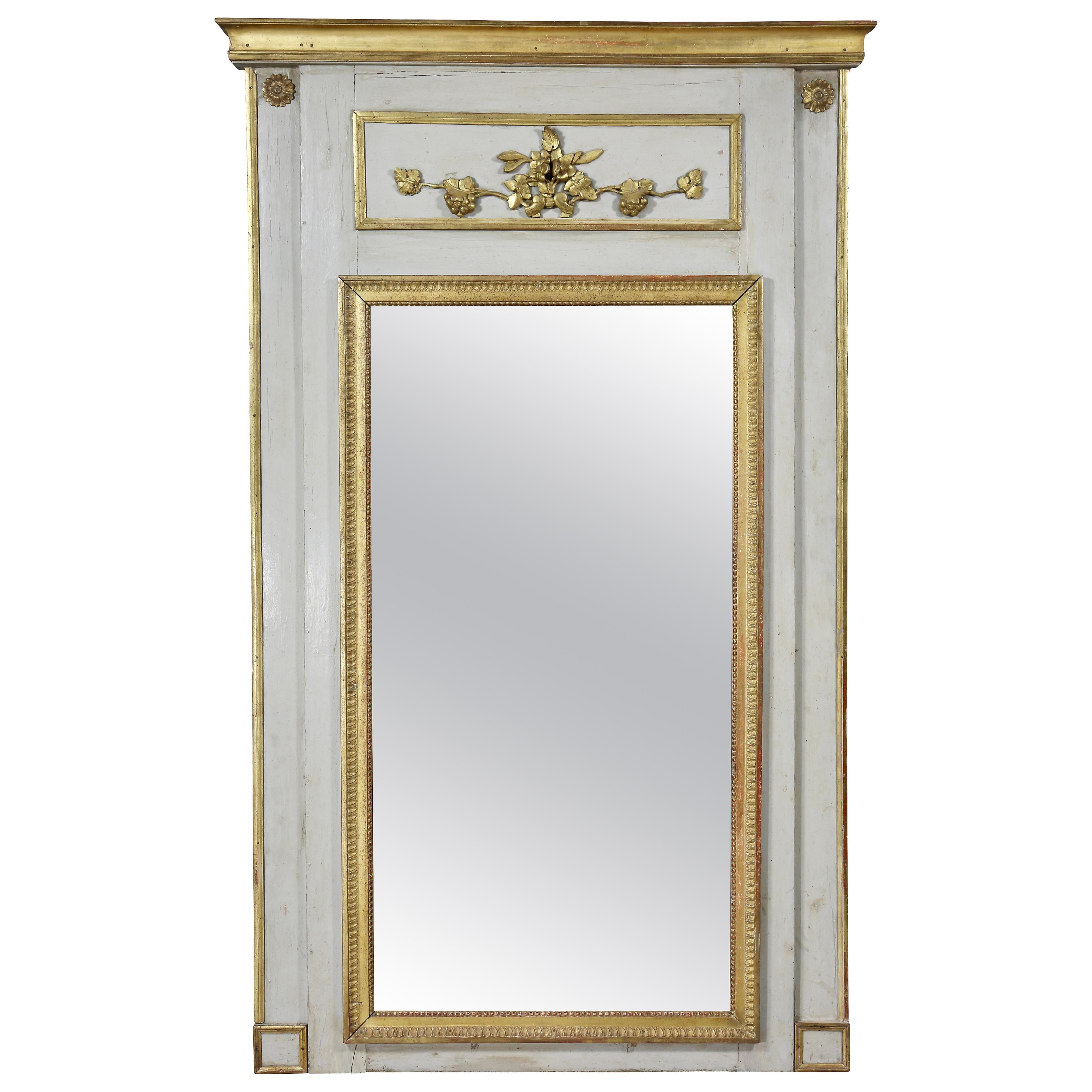 Charles X Grisaille and Giltwood Overmantle Mirror
